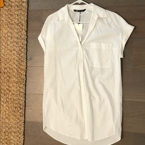 Zara White button down dress